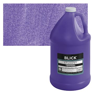 Open in modal - Blick Original Formula Student Tempera Paint - Violet, 128 oz bottle and swatch