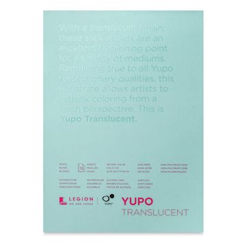 Open in modal - Legion Yupo Synthetic Paper Pad - 5" x 7", Transluscent, 15 Sheets