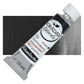 Open in modal - Schmincke Horadam Naturals Watercolor - Graphite Black, 15 ml Tube with swatch