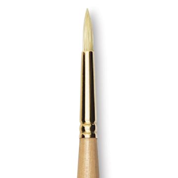 Open in modal - Raphaël D'Artigny Interlocked White Bristle Brush - Round, Long Handle, Size 8