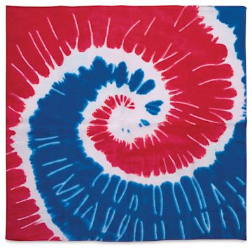 Open in modal - Carolina Tie Dye Bandana - Patriotic Swirl Bandana unfolded
