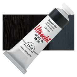 Utrecht Artists' Oil Paint - Chromatic Black, 37 ml, Swatch with Tube