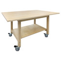 Hann Student Project Table with Casters - Maple Laminate Top, 60"W x 42"D x 36"H