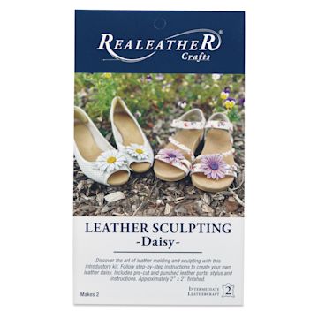 Open in modal - Realeather Daisy Leather Sculpting Kit - Daisy Flower, Kit of 7, front of the packaging