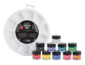 02255-1009-INDIA INK-11PC SET W MIXG PLT