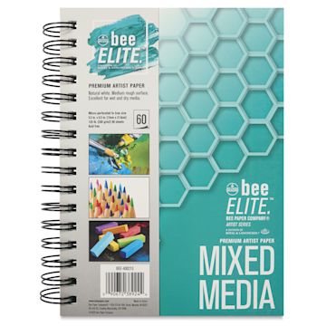 Open in modal - Bee Elite Spiral Bound Mixed Media Pad - 5-1/2" x 8-1/2", 60 Sheets, 120 lb, front cover