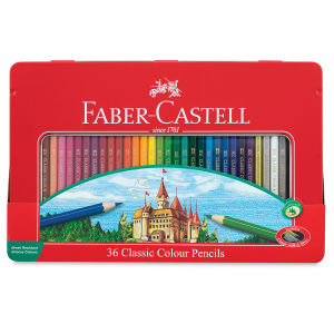 Faber-Castell Classic Color Pencil Sets - Top view of package of 36 pencils