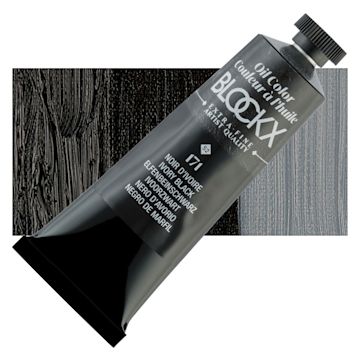 Open in modal - Blockx Artist Oil Color - Ivory Black, 35 ml tube and swatch