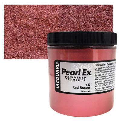 Jacquard Pearl-Ex Pigment - 4 oz, Red Russet, Jar with Swatch