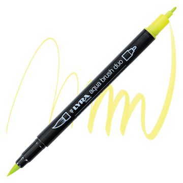 Open in modal - Lyra Aqua Brush Duo Marker - Cadmium Yellow Lemon 005 marker and swatch