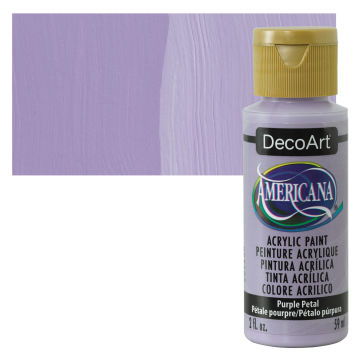 DecoArt Americana Acrylic Paint - Purple Petal, 2 oz, Swatch with bottle