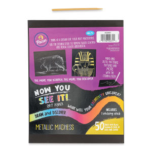 Now You See It! Art Paper - Metallic Madness, 8-1/2" x 11", Package of 50 Sheets (In packaging, pictured with etching stick)