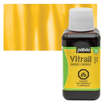 Open in modal - Pebeo Vitrail Paint - Yellow, 250 ml bottle and swatch