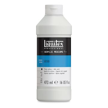 Open in modal - Liquitex Acrylic Gesso-White 16oz. Front of bottle.