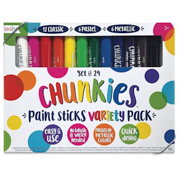 Open in modal - Ooly Chunkies Paint Sticks - Variety Pack, Set of 24, front of packaging
