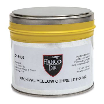 Open in modal - Hanco Litho Ink - 1 lb, Yellow Ochre - front