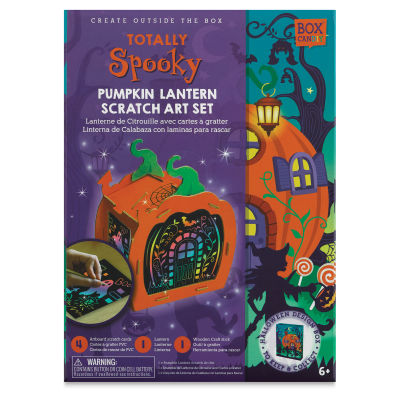 Box CanDIY Totally Spooky Lantern Scratch Art Set - Pumpkin, front of the packaging