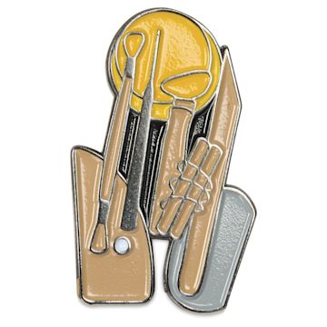 Open in modal - Elan Transfers Enamel Pin - Pottery Tools