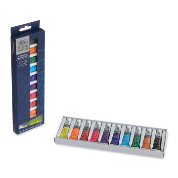 Winsor & Newton Cotman Watercolor Tube Set - Set of 10, Assorted Colors, 5 ml, Tubes (Tubes in tray shown with packaging)