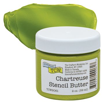 Open in modal - Stencil Butter Acrylic Paint - Chartreuse, 2 oz, Jar and swatch