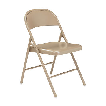 National Public Seating Commercialine Folding Chair shown in Beige front view