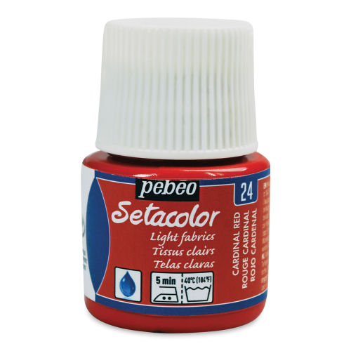 Pebeo Setacolor Fabric Paint - Cardinal Red, Light Fabric, 45ml