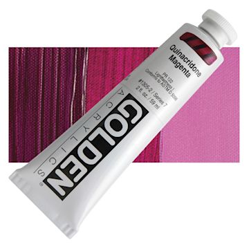 Open in modal - Golden Heavy Body Artist Acrylic - Quinacridone Magenta, 2 oz Tube and swatch