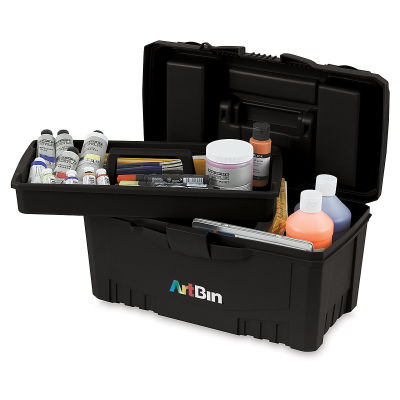 ArtBin Twin Top Storage Box - Shown full & open with Lift-out Tray removed-Supplies not included