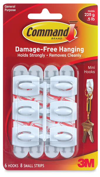 Command Adhesive Mini Hooks | BLICK Art Materials