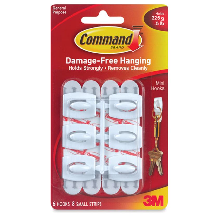 Command Adhesive Mini Hooks | BLICK Art Materials