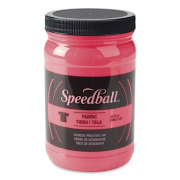 Open in modal - Speedball Fabric Screen Printing Ink - Fluorescent Hot Pink, 32 oz, Jar