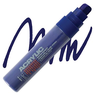Open in modal - Montana Acrylic Marker - 15 mm Tip, Shock Blue Dark marker and swatch