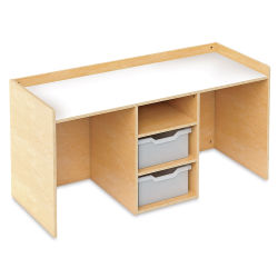 Whitney Brothers STEM Activity Desk-left angled view showing two desk areas and two storage bins