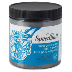 Speedball Water-Soluble Block Printing Ink - Pewter (Metallic), 8 oz
