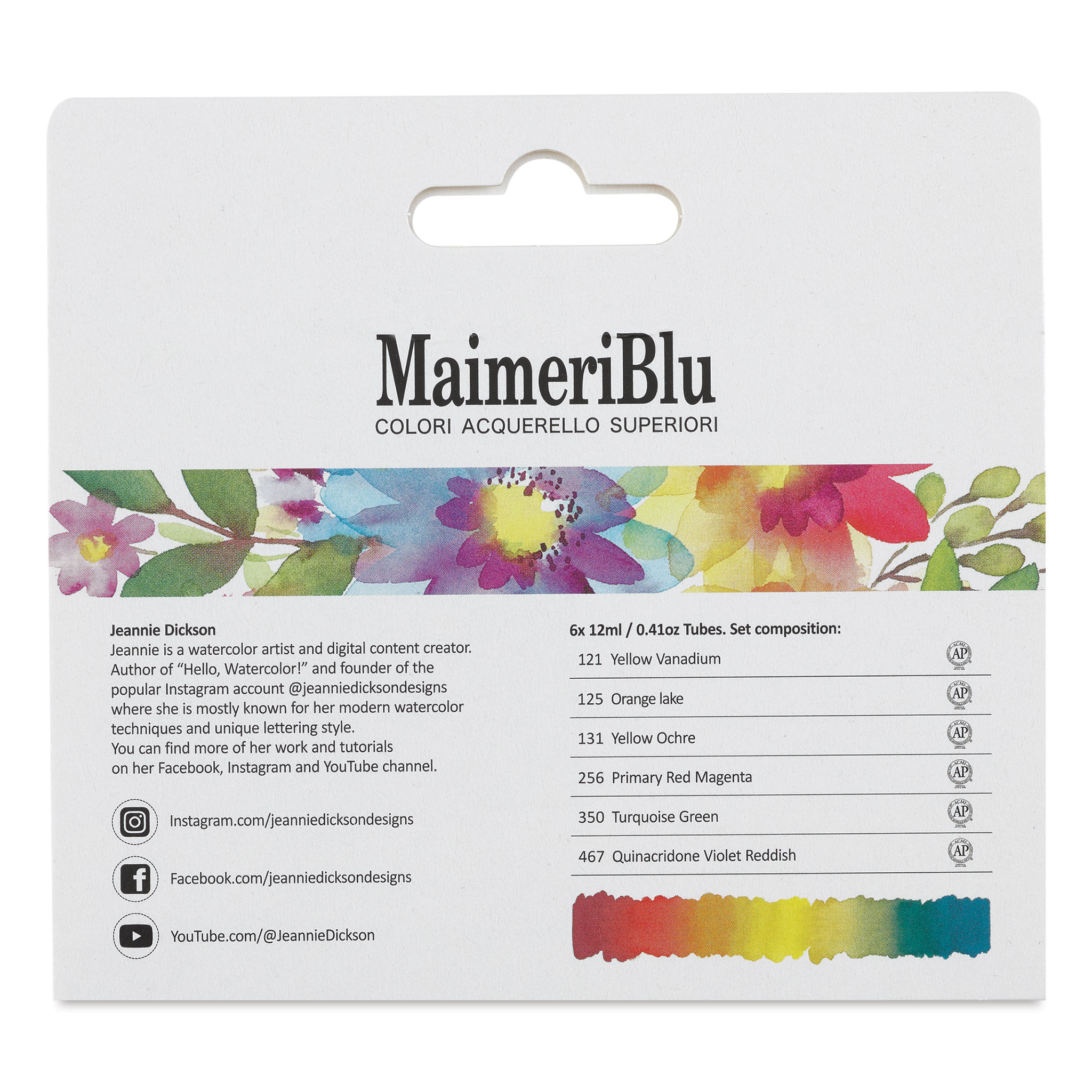 MaimeriBlu and Princeton Artist Brush, Jenna Rainey Artist Set, Watercolor  Paint, 12ml, 6 Tubes – Includes Velvetouch Blooms Brush – Professional  Watercolor - The Art Store/Commercial Art Supply