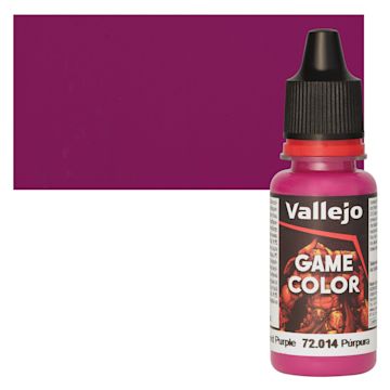 Open in modal - Vallejo Game Color Acrylic Paint - Warlord Purple - Bottle and Swatch