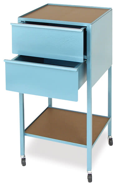 Klopfenstein Steel Taborets - Angled view of Vertical 2-Drawer Taboret shown