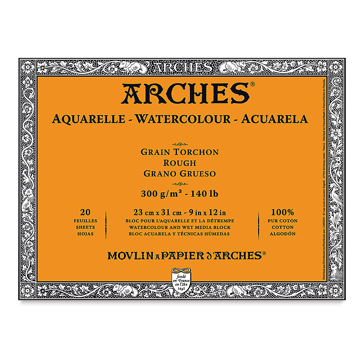 Arches Watercolor Block - 9 x 12, 300 lb, Cold Press, 10 Sheets