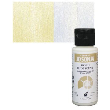 Chroma’s Jo Sonja Specialty Acrylic Paint - Iridescent Gold, 60 ml bottle and swatch