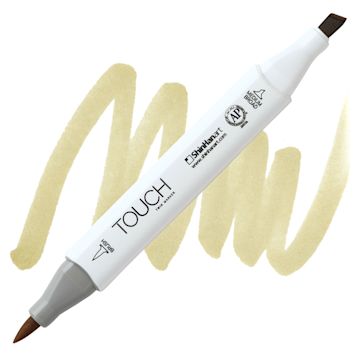 Open in modal - ShinHan Touch Twin Brush Marker - Straw Yellow Y223 marker and swatch