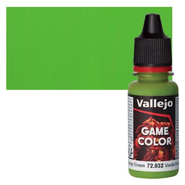 Open in modal - Vallejo Game Color Acrylic Paint - Scorpy Green - Bottle and Swatch