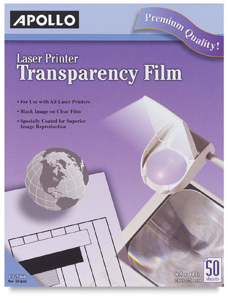 Apollo Laser, Inkjet Transparency Film - Clear - 8 1/2 x 11 - 50 / Box -  One Stop Rochester