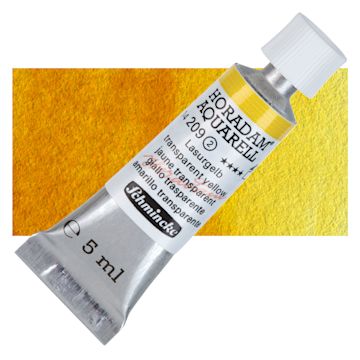 Open in modal - Schmincke Horadam Aquarell Artist Watercolor - Transparent Yellow, 5 ml tube and swatch