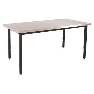 WB Mfg Lobo Tables - Left angle view of Stainless Steel top table
