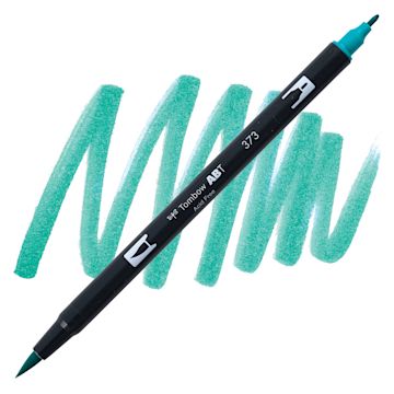 Open in modal - Tombow Dual Brush Pen - Sea Blue pen and swatch