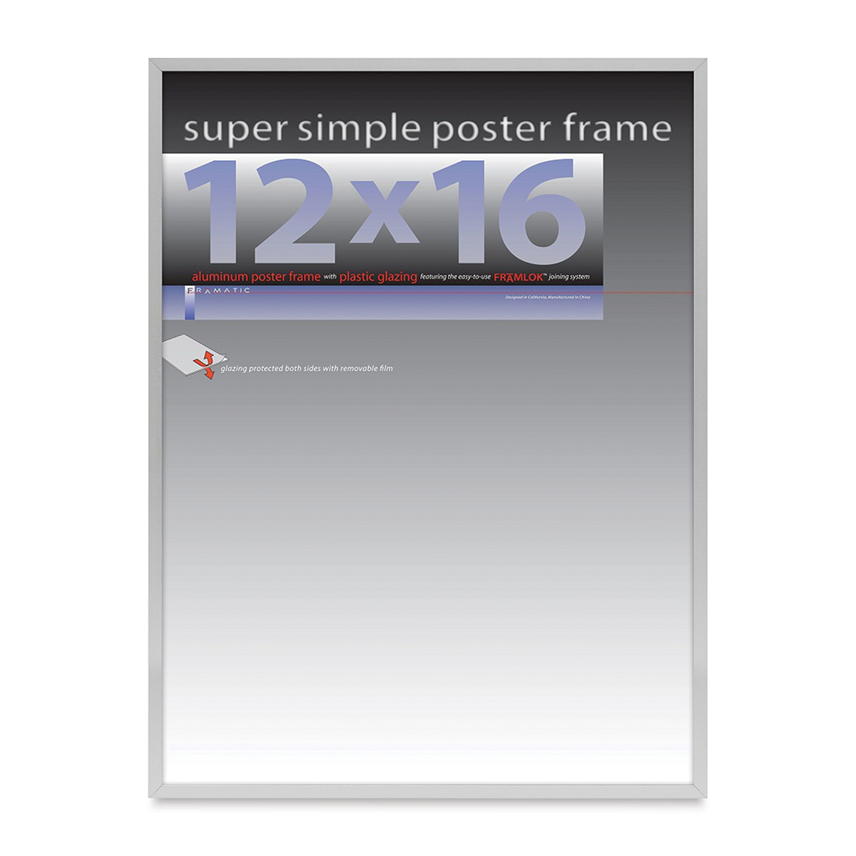 Framatic Super Simple Poster Frame - Silver, 12 x 16