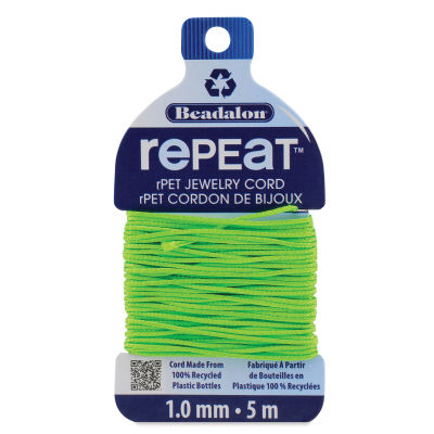 Beadalon Repeat Jewelry Cord - 1 mm x 5 m, Lime Green
