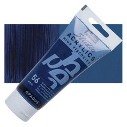 Pebeo High Viscosity Acrylics - Prussian Blue Hue, 100 ml, Swatch with Tube