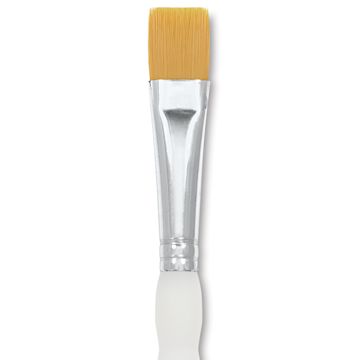 Open in modal - Royal & Langnickel Soft Grip Golden Taklon Brush - Shader, Short Handle, Size 12, close-up