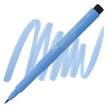 Open in modal - Faber-Castell Pitt Artist Pen - Sky Blue, Brush Nib pen and swatch